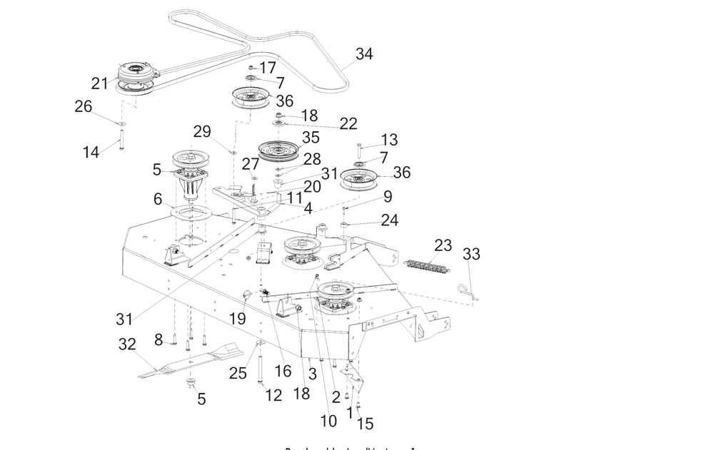 Deck Diagram and Parts List for Z-FORCESZ60KH (17BSDGHD010)(2018) Cub Cadet Lawn Tractor